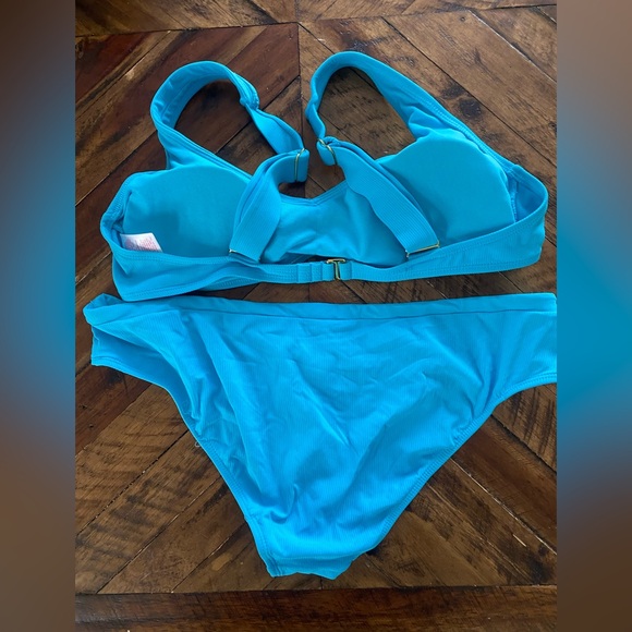 Xhilaration Turquoise Ribbed Bikini Set - Picture 3 of 6